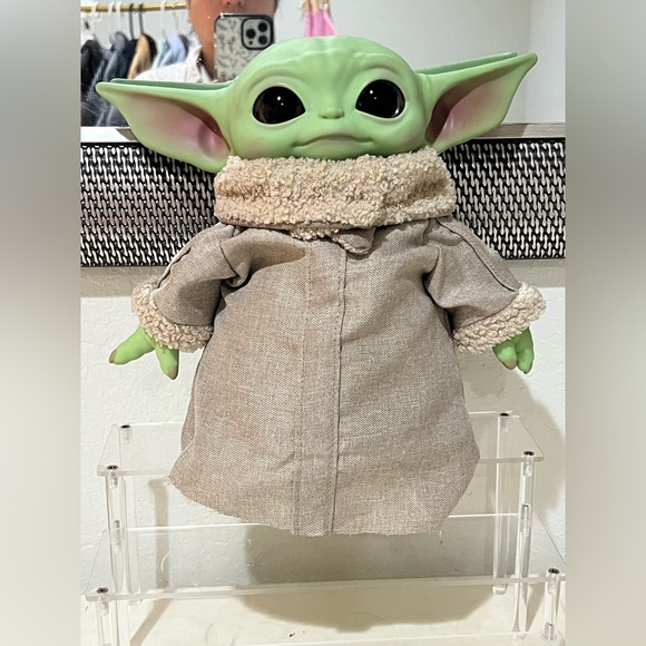 Mattel Green and Tan Baby Yoda Plush Toy - Picture 1 of 9